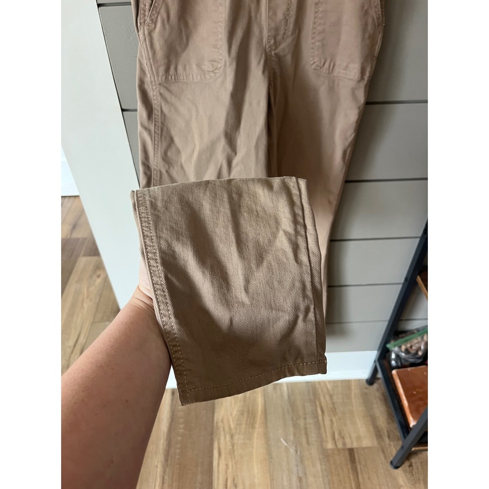 Old Navy Tan Khaki Denim Overalls Straight Leg 4 Tall‎ Neutral Utility Jumpsuit - Picture 9 of 9